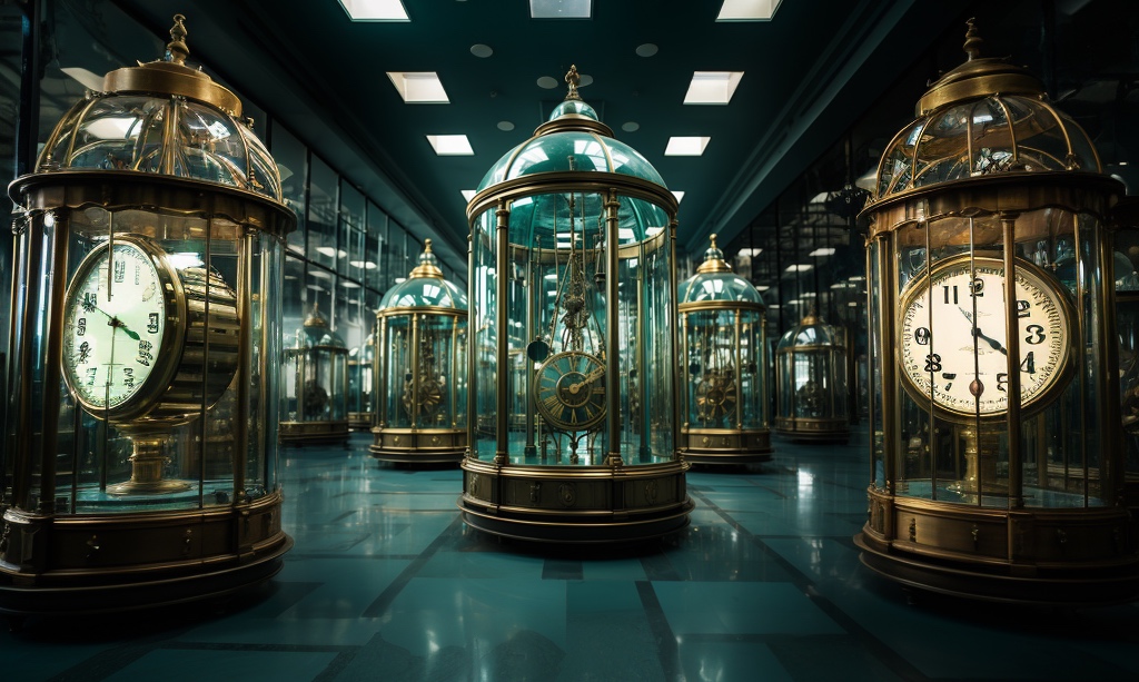 pièce avec de grande horloges